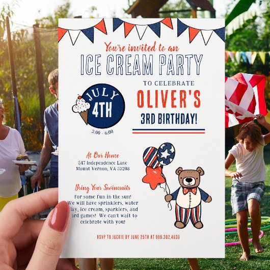 Patriottisch Beer ijsfeest Verjaardag Kaart