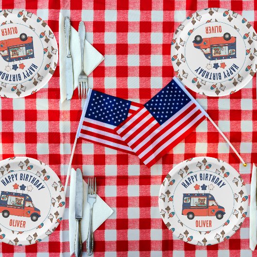 Patriottisch Beer ijsfeest Verjaardag Papieren Bordje