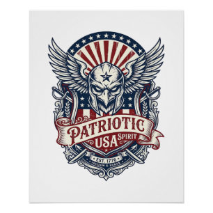 Patriottisch Beschermend Masker Vrijheid Militair Perfect Poster