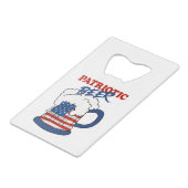 Patriottisch bier kredietkaart flessenopener (Voorkant Gekanteld)