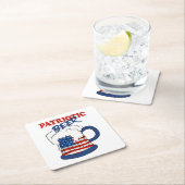 Patriottisch bier vierkante kartonnen onderzetter (Insitu)