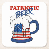 Patriottisch bier vierkante kartonnen onderzetter (Voorkant)