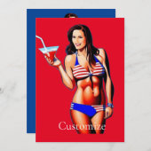 Patriottisch Bikini Fitnessmodel Thunder_Cove  Kaart (Voorkant / Achterkant)