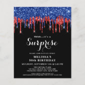 Patriottisch Birthday Red Blue Glitter Surprise In (Voorkant)