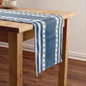 Patriottisch blauw en witte strepen met sterren lange tafelloper (Voorbeeld)