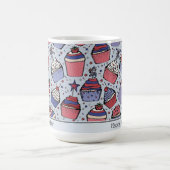 Patriottisch Blauw Juli 4e Cupcakes Douane Koffiemok (Center)