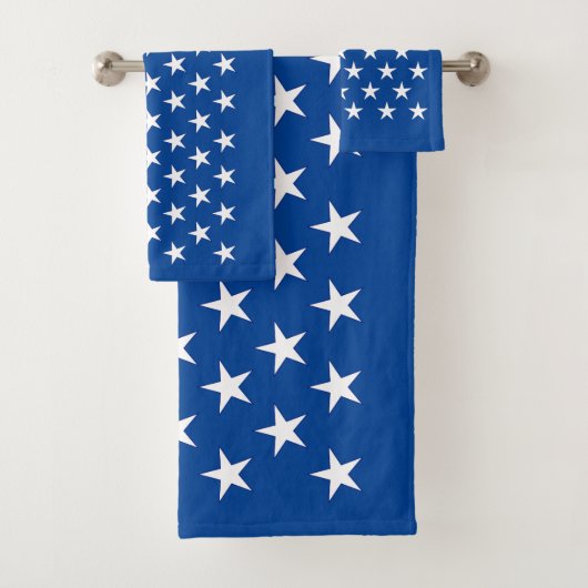 Patriottisch blauw met 50 witte sterren Amerikaans Bad Handdoek (Insitu)