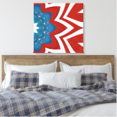 Patriottisch bloemencaleidoscoop ontwerp canvas afdruk (Insitu (Slaapkamer))