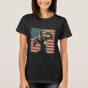 Patriottisch Boksen Verenigde Staten Vlag Boksen T-shirt