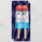 Patriottisch Bombpop Rood Blauw op 4 juli Kaart (Voorkant / Achterkant)