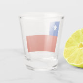 Patriottisch borrelglas met vlag van Chili Shot Glas (Achterkant)