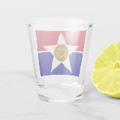 Patriottisch borrelglas met vlag van Dallas Shot Glas (Achterkant)