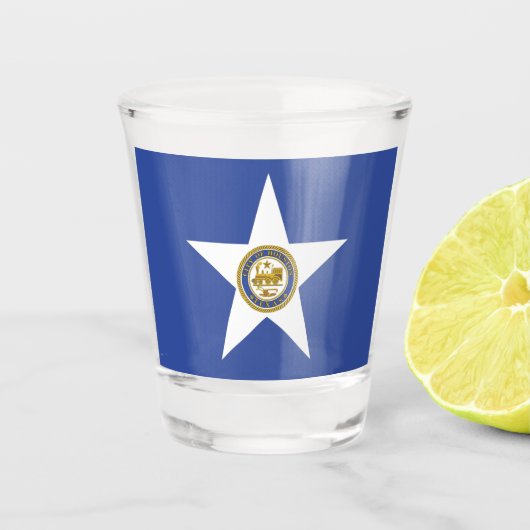 Patriottisch borrelglas met vlag van Houston Shot Glas (Voorkant)