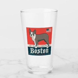 patriottisch   Boston Terrier Glas