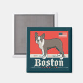 patriottisch | Boston Terrier Magneet (Voorkant / Achterkant)
