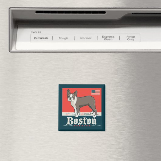patriottisch | Boston Terrier Magneet (Insitu (Vaatwasser))