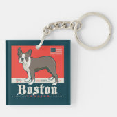 patriottisch | Boston Terrier Sleutelhanger (Achterkant)