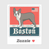 patriottisch | Boston Terrier Sticker (Vel)