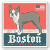 patriottisch | Boston Terrier Sticker (Voorkant)
