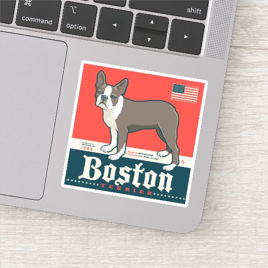 patriottisch | Boston Terrier Sticker (Detail)