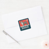 patriottisch | Boston Terrier Vierkante Sticker (Envelop)