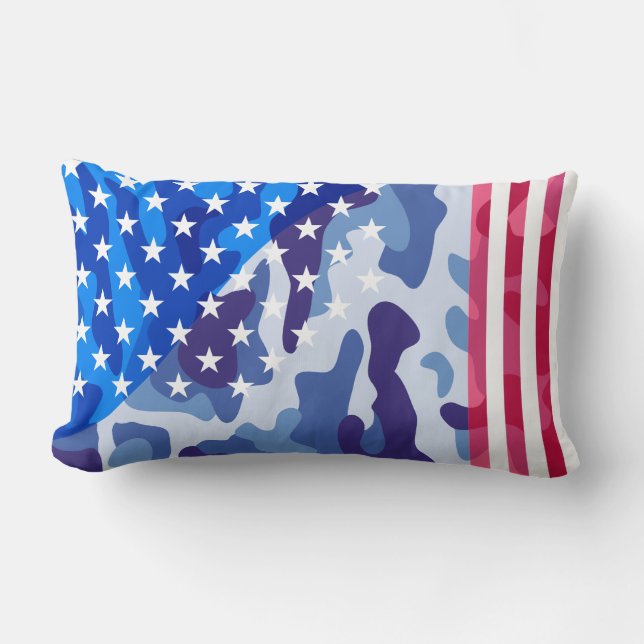 Patriottisch camouflage kussen (Voorkant)