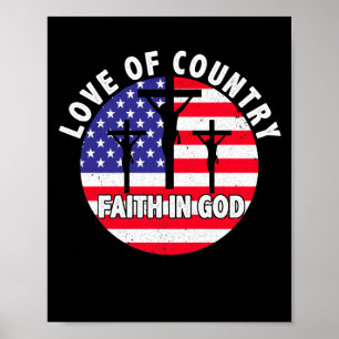 Patriottisch Christelijk geloof in godheart VS-vla Poster