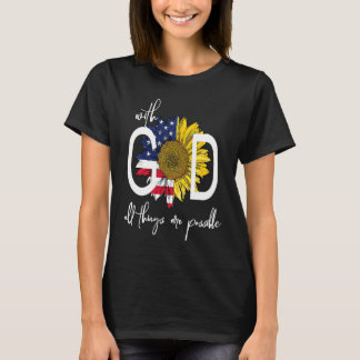 Patriottisch Christelijk VS met God Alle dingen zi T-shirt