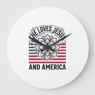 Patriottisch christelijke bloem vintage T-shirt Grote Klok