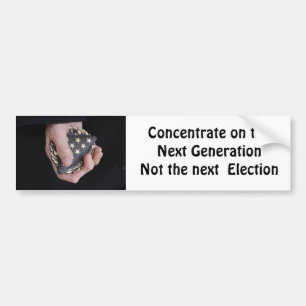 Patriottisch/concentraat op de volgende generatie bumpersticker