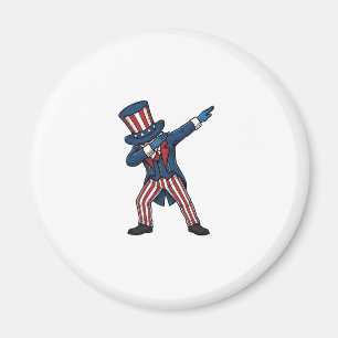 Patriottisch Dabbing Karakter Vintage Vector Desig Magneet