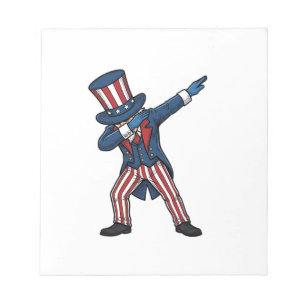 Patriottisch Dabbing Karakter Vintage Vector Ontwe Notitieblok