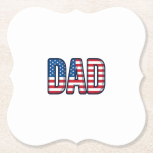 Patriottisch DAD Vector T-shirt Ontwerp_1 Kartonnen Onderzetters