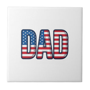 Patriottisch DAD Vector T-shirt ontwerp_1 Tegeltje