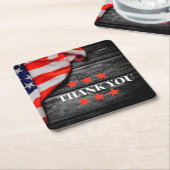 Patriottisch Dank u Vierkante Kartonnen Onderzetter (Schuin)