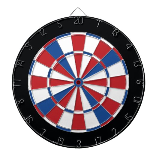 Patriottisch dartboard - Rood, wit en blauw Dartbord (Voorkant)