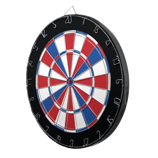 Patriottisch dartboard - Rood, wit en blauw Dartbord (Voorkant Rechts)