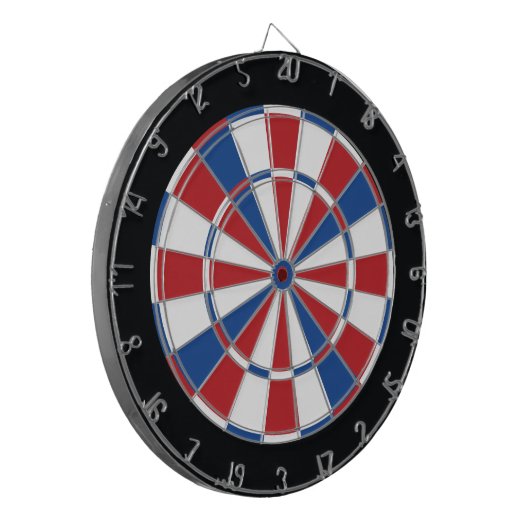 Patriottisch dartboard - Rood, wit en blauw Dartbord (Voorkant Links)