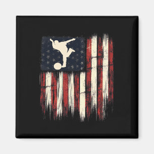 Patriottisch Distressed Flag Gift voor Mannen Kind Magneet