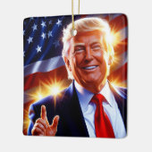 Patriottisch Donald Trump Kerstversiering Keramisch Ornament (Links)
