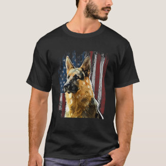 Patriottisch Duits Shepherd American Flag Dog Gift T-shirt