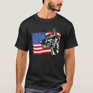 Patriottisch Duits Shepherd Amerikaanse vlag Gsh S T-shirt