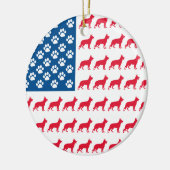 Patriottisch Duits Shepherd Keramisch Ornament (Links)