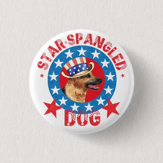 Patriottisch Duits Shepherd Ronde Button 3,2 Cm (Voorkant)