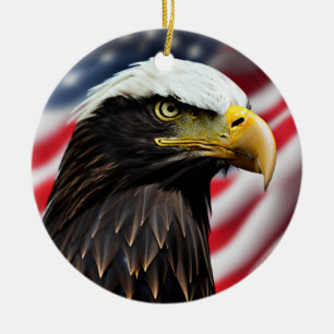 Patriottisch/Eagle/Amerikaans/USA Keramisch Ornament