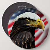 Patriottisch/Eagle/Amerikaans/USA Ronde Button 6,0 Cm (Voorkant /achterkant)