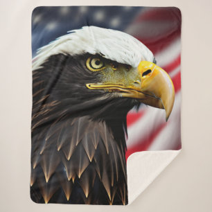 Patriottisch/Eagle/Amerikaans/USA Sherpa Deken