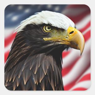 Patriottisch/Eagle/Amerikaans/USA Vierkante Sticker