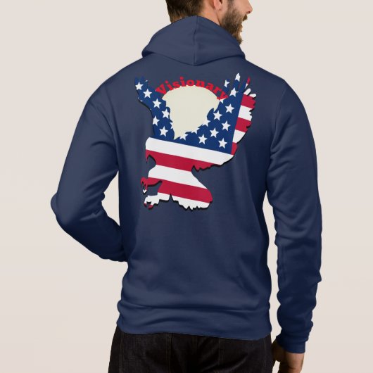 Patriottisch Eagle Visionary American Flag Design Hoodie (Achterkant)