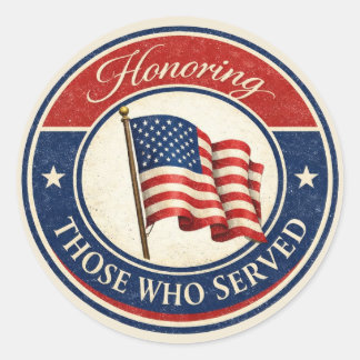 Patriottisch eerbetoon aan veteranen cadeau sticke ronde sticker